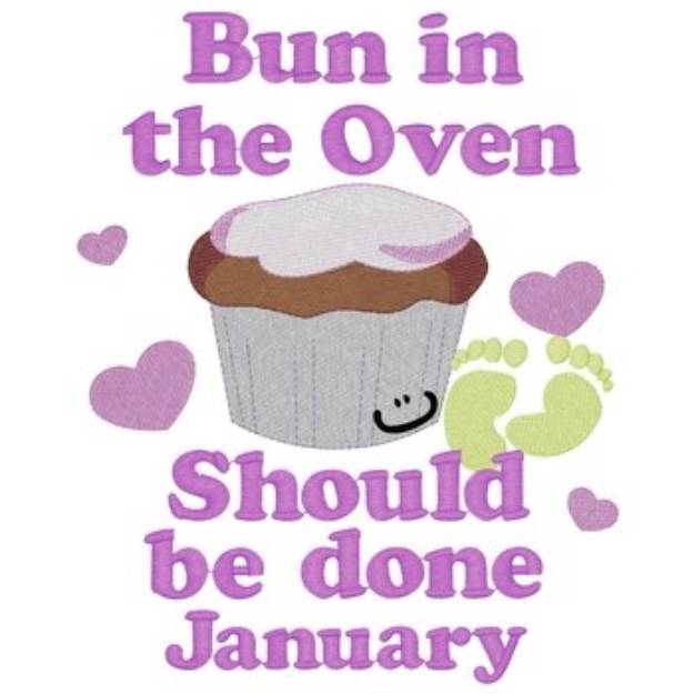 Picture of Bun In Oven - January Machine Embroidery Design