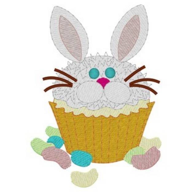 Picture of Easter Bunny Cupcake Machine Embroidery Design