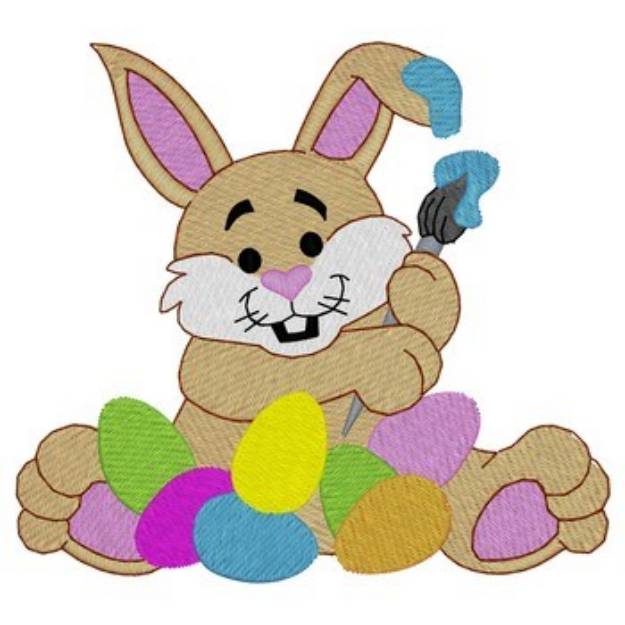 Picture of Easter Bunny Painting Machine Embroidery Design