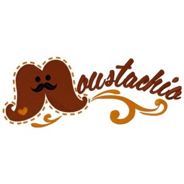 Picture of Happy Moustachio Machine Embroidery Design