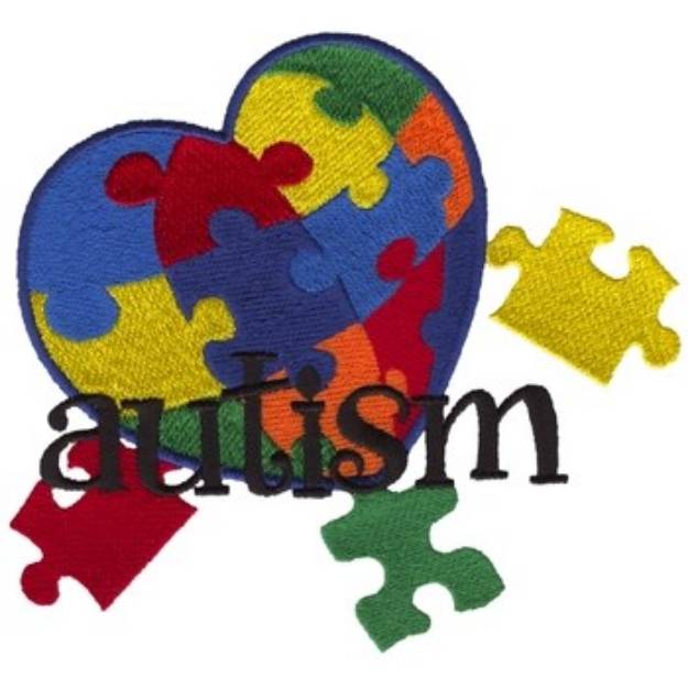 Picture of Autism Heart Machine Embroidery Design