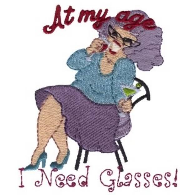 Picture of I Need Glasses Machine Embroidery Design