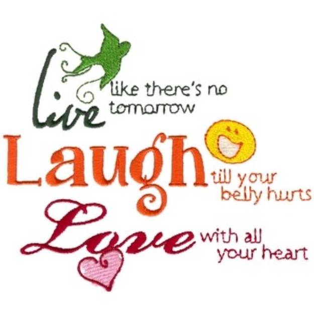 Picture of Live, Laugh, Love Machine Embroidery Design