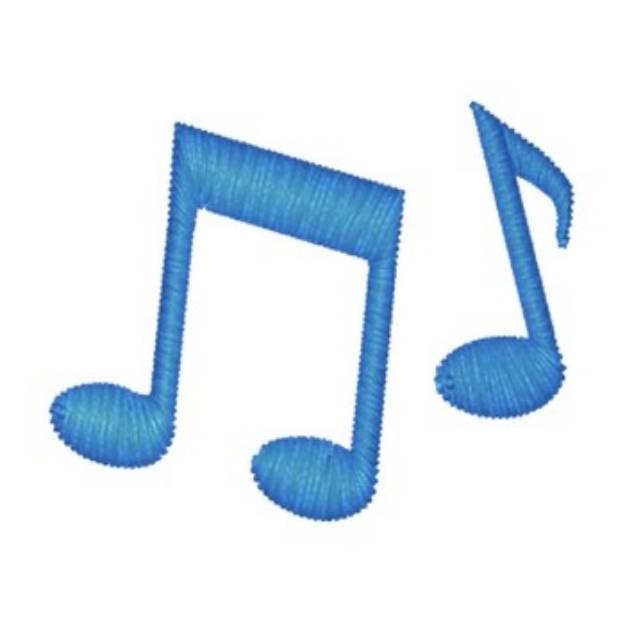 Picture of Blue Music Notes Machine Embroidery Design