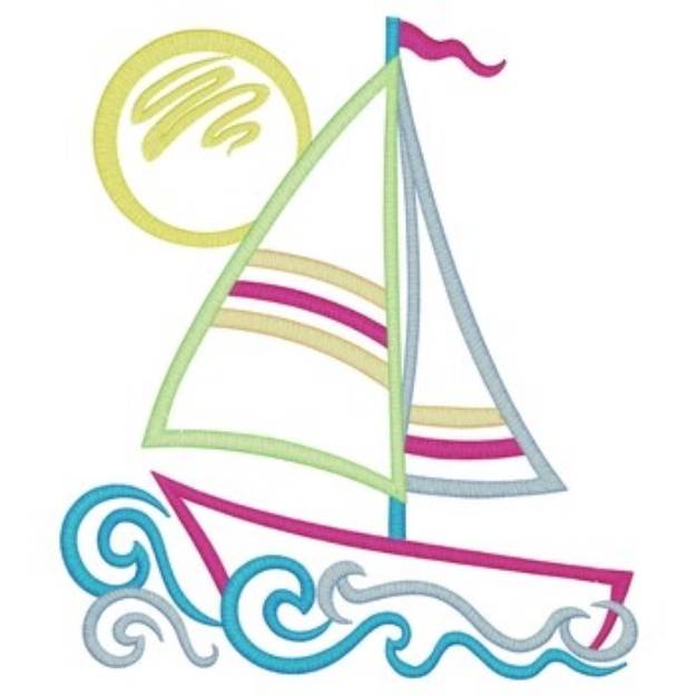 Picture of Sailboat Machine Embroidery Design