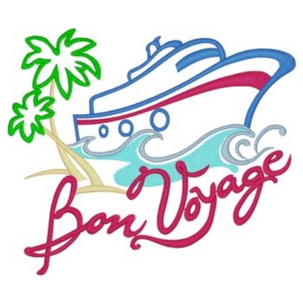Picture of Bon Voyage Cruise Ship Machine Embroidery Design