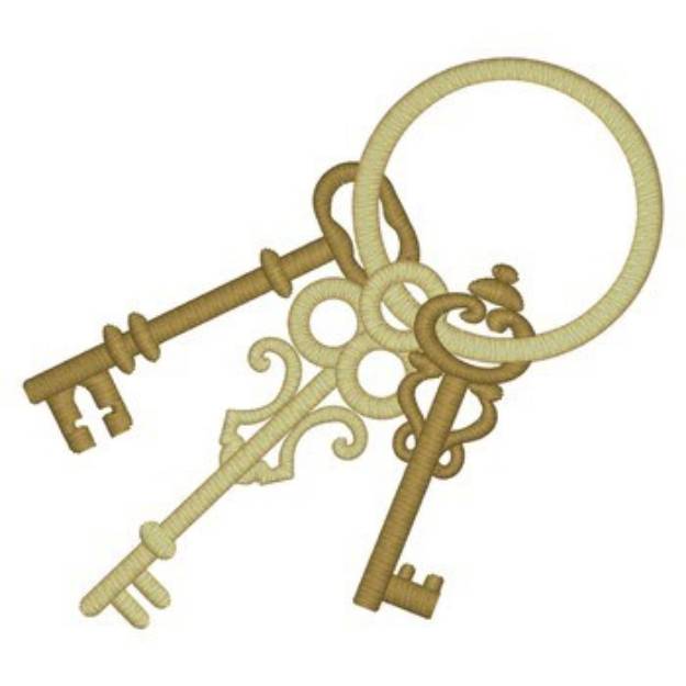 Picture of Antique Keys Machine Embroidery Design