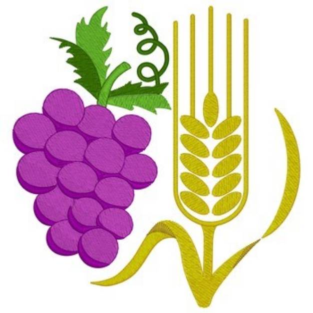 Picture of Wheat & Grapes Machine Embroidery Design