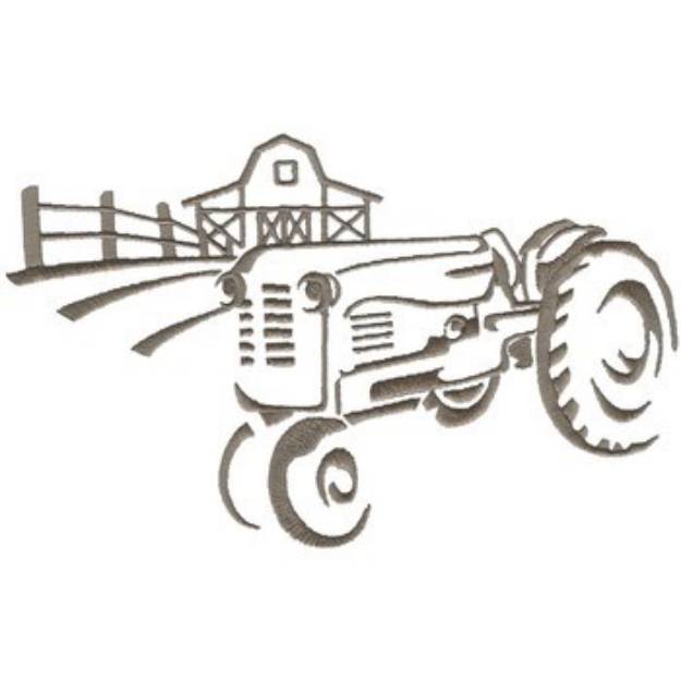 Picture of Vintage Tractor Graphic Machine Embroidery Design