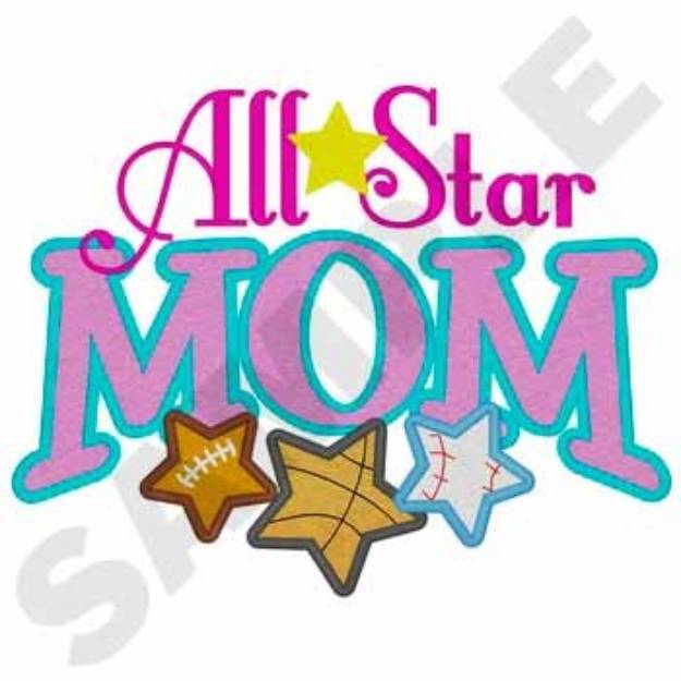 Picture of All Star Mom Machine Embroidery Design