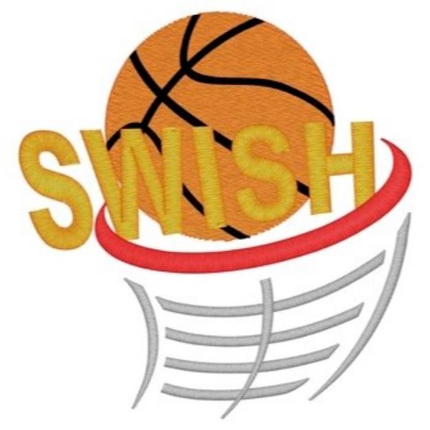 Picture of Basketball Swish Machine Embroidery Design