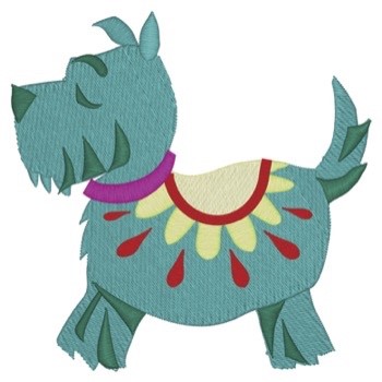 Whimsical Terrier Machine Embroidery Design