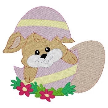 Bunny In Egg Machine Embroidery Design