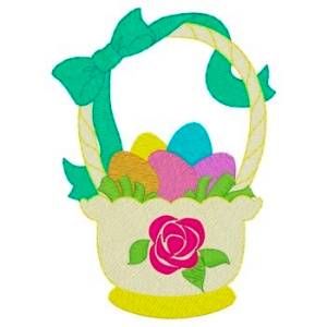 Picture of Floral Easter Basket Machine Embroidery Design