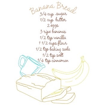 Banana Bread Machine Embroidery Design