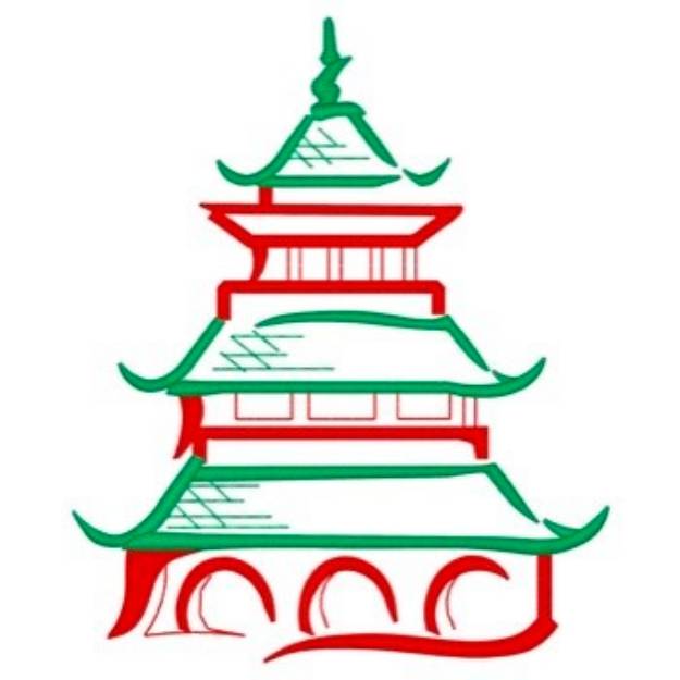 Picture of Pagoda Outline Machine Embroidery Design