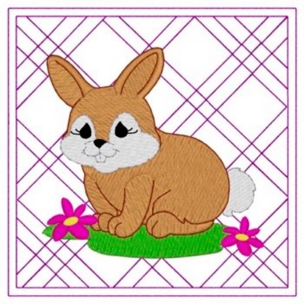 Picture of Bunny Quilt Square Machine Embroidery Design