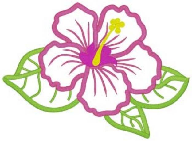 Picture of Hibiscus Applique Machine Embroidery Design