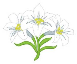 Picture of Easter Lilies Machine Embroidery Design