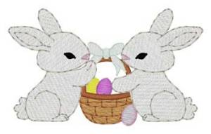 Picture of Easter Bunnies Machine Embroidery Design