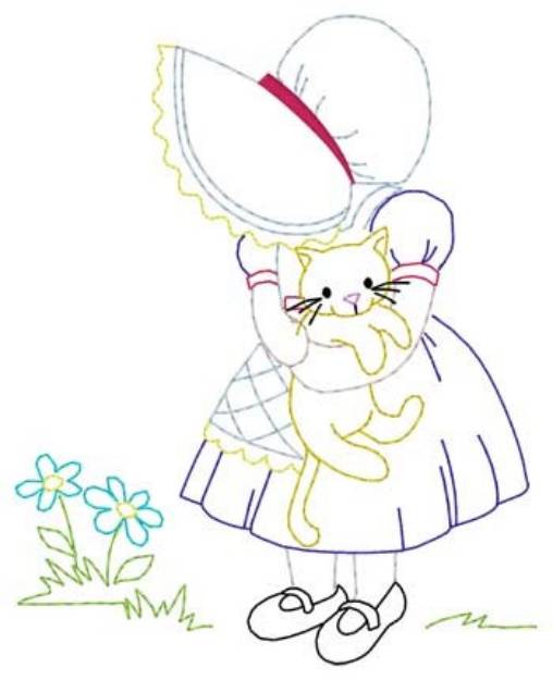 Picture of Bonnet Girl Machine Embroidery Design