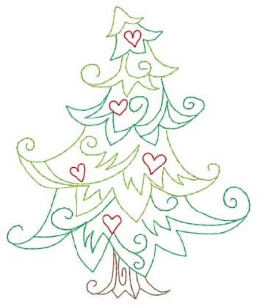Picture of Whimsical Christmas Tree Machine Embroidery Design
