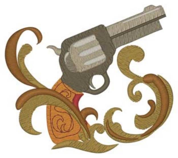 Picture of Embellished Pistol Machine Embroidery Design