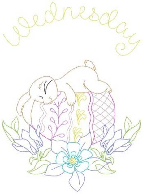 Picture of Wednesday Easter Bunny Machine Embroidery Design