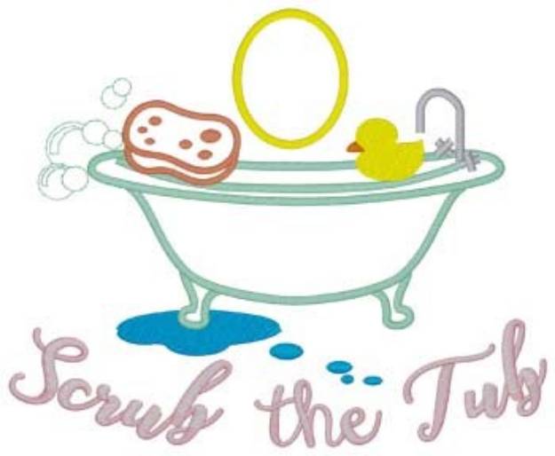 Picture of Scrub The Tub Machine Embroidery Design