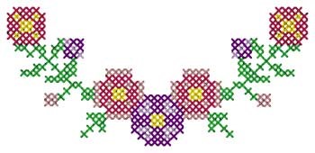 Cross Stitch Flowers Machine Embroidery Design