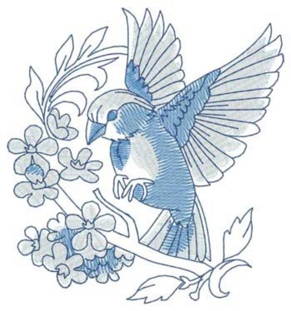 Picture of Sparrow Flying Machine Embroidery Design