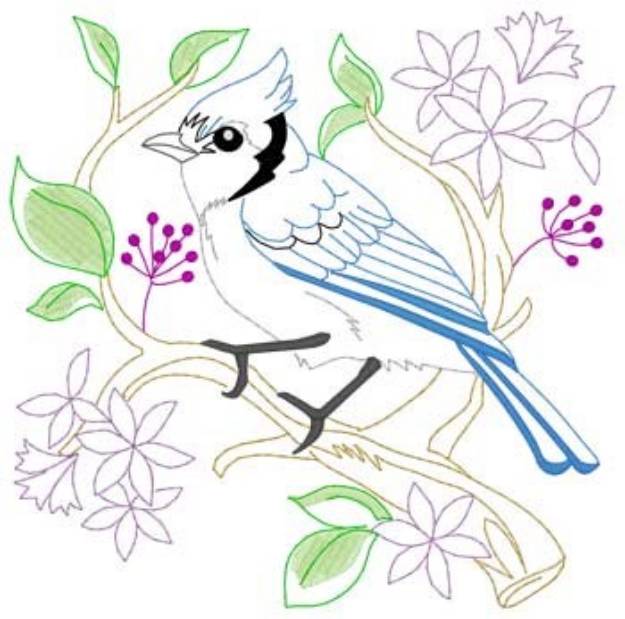 Picture of Bluejay Machine Embroidery Design