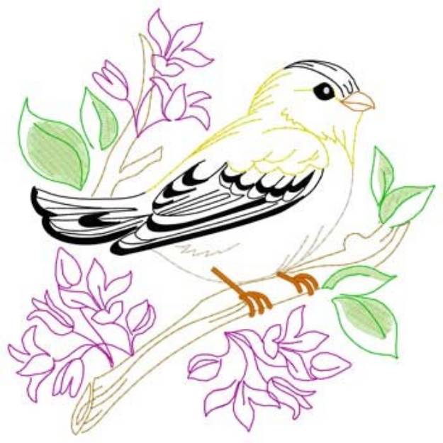 Picture of Goldfinch Machine Embroidery Design