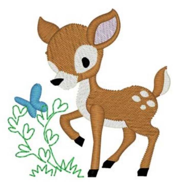 Picture of Deer Fawn Machine Embroidery Design