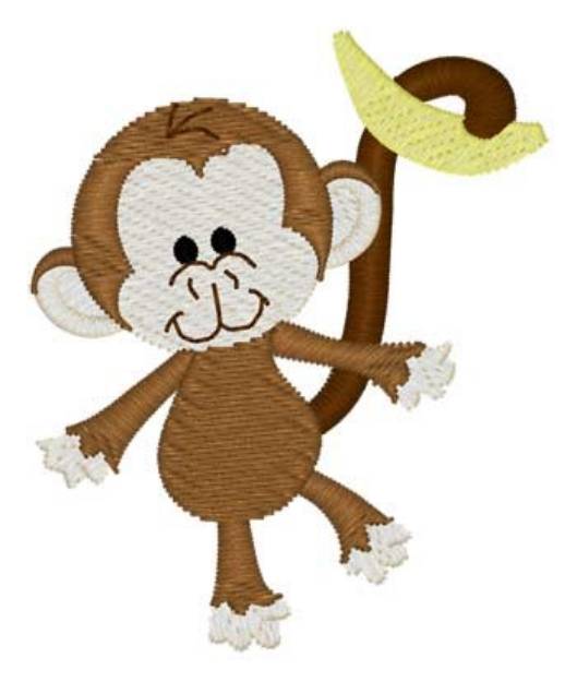 Picture of Monkey & Banana Machine Embroidery Design