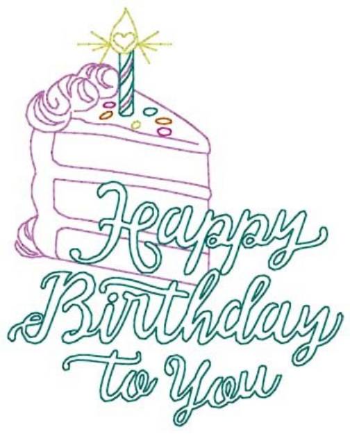 Picture of Happy Birthday Machine Embroidery Design