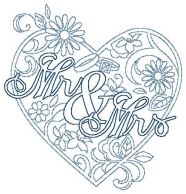 Picture of Mr & Mrs Machine Embroidery Design