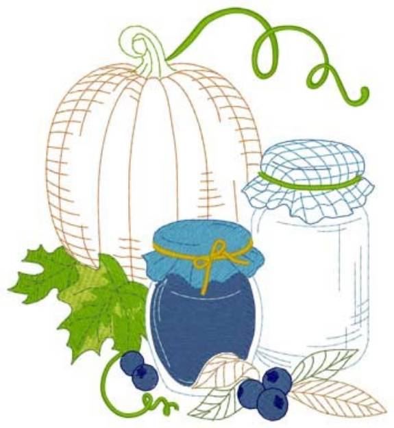 Picture of Fall Canning Machine Embroidery Design