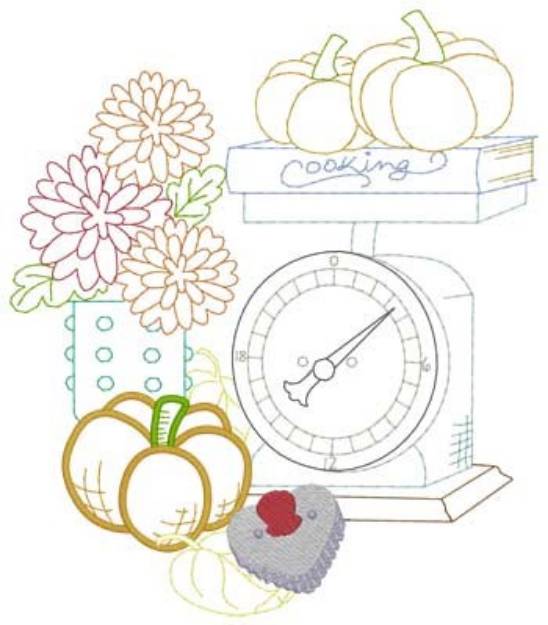 Picture of Fall Vegetables Machine Embroidery Design