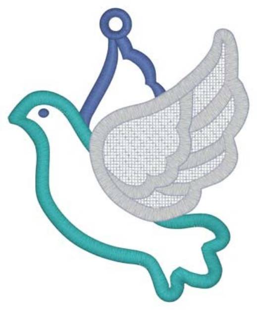 Picture of Lace Applique Dove Machine Embroidery Design