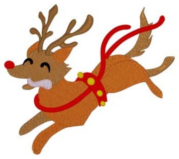 Picture of Reindeer Dog Machine Embroidery Design