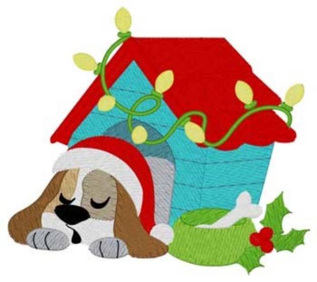 Picture of X-mas Dog House Machine Embroidery Design