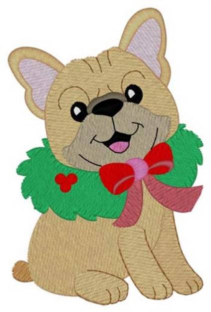 Picture of Xmas French Bulldog Machine Embroidery Design