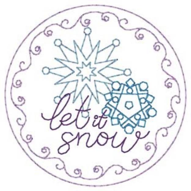 Picture of Let It Snow Coaster Machine Embroidery Design