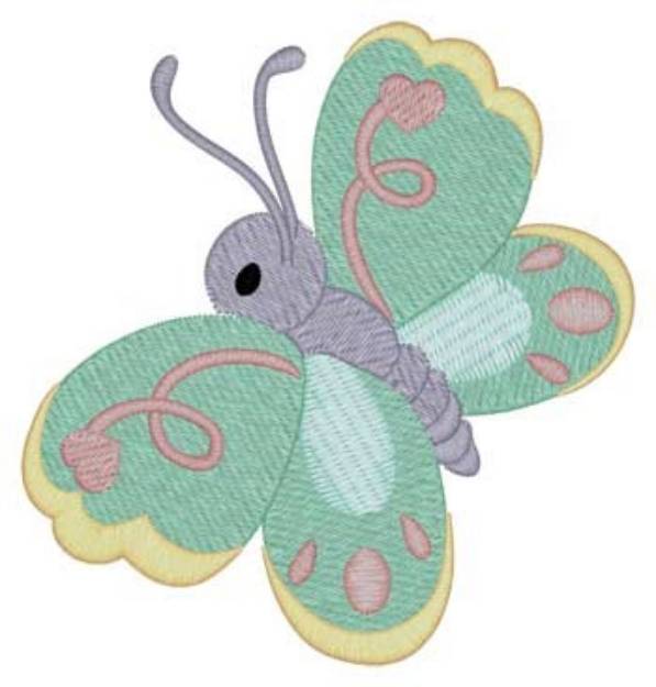 Picture of Flying Butterfly Machine Embroidery Design