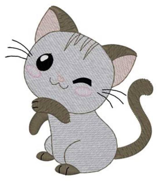 Picture of Kitty Machine Embroidery Design