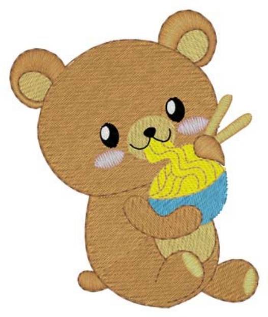 Picture of Teddy Bear Eating Machine Embroidery Design