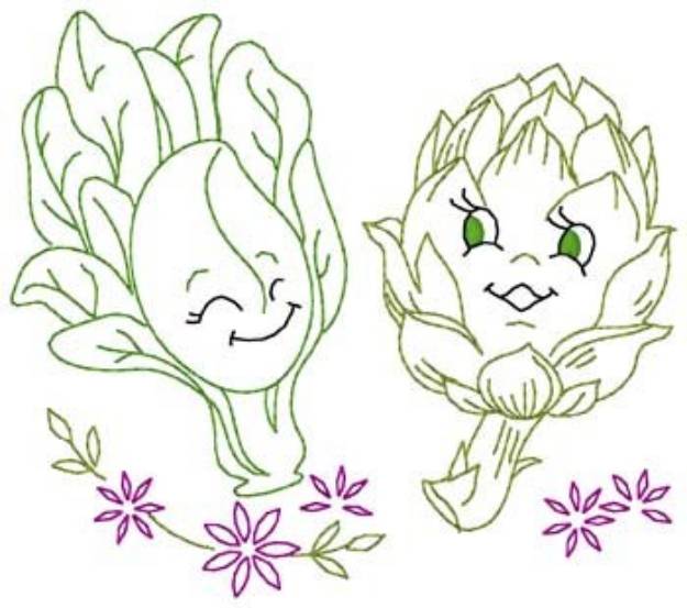 Picture of Spinach & Artichoke Machine Embroidery Design