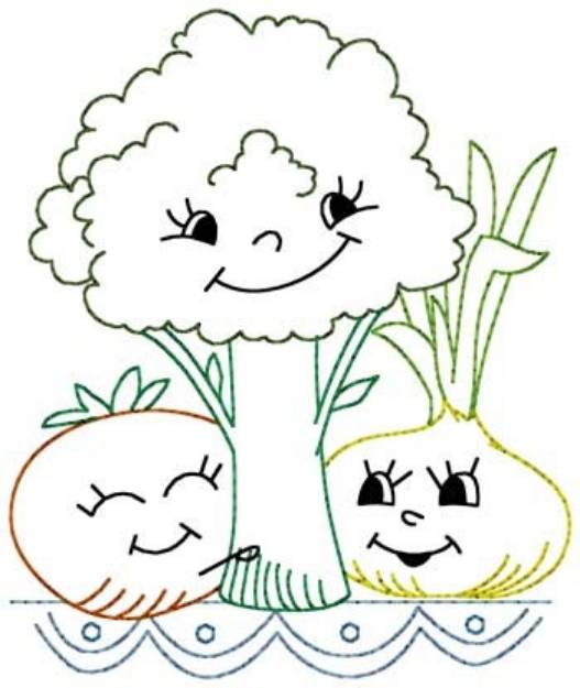 Picture of Happy Veggies Machine Embroidery Design