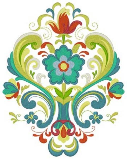 Picture of Rosemaling Flowers Machine Embroidery Design